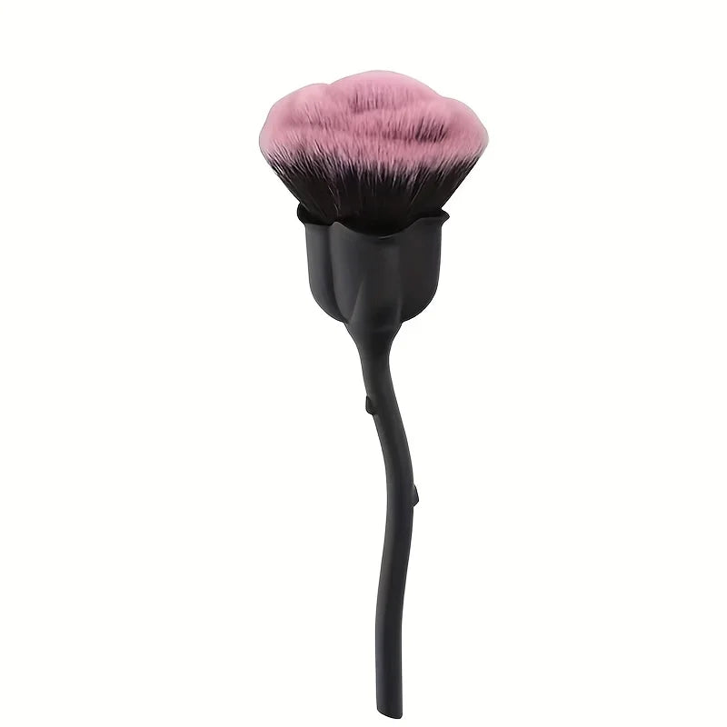 Rose Shaped Nail Dust Brush – Soft Bristle Makeup, Foundation & Powder Blusher Beauty Brush