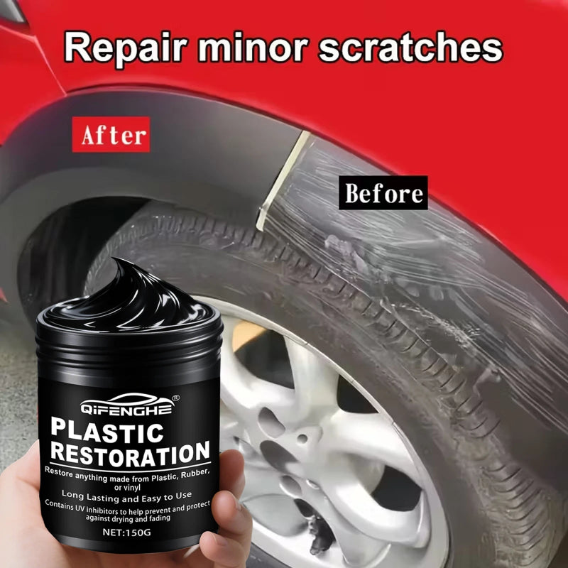 Car Plastic Restorer Polish Paste 150g – Long Lasting Gloss & Protection for Tires, Interior & Bumper Care
