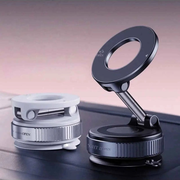 2pcs 360° Rotating Mechanical Vacuum Suction Cup Car Phone Holder, Magnetic Phone Stand, Suitable For IPhone, Android Phones, Navigation, Birthday Gift, Family & Friends, Car Accessories