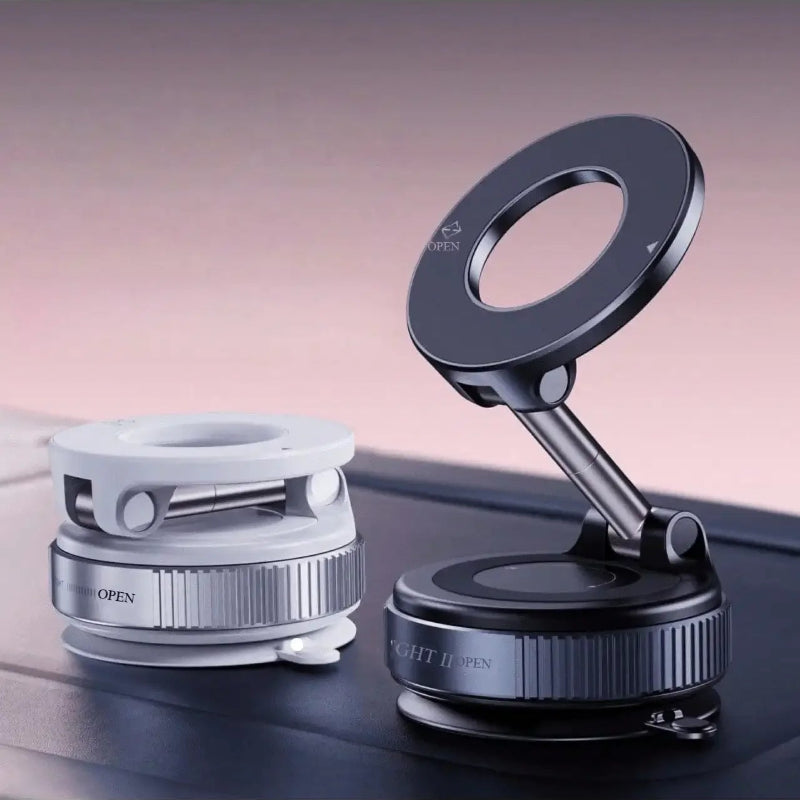 2PCS 360° Rotating Magnetic Vacuum Suction Cup Car Phone Holder – Adjustable Phone Mount Stand for iPhone & Android