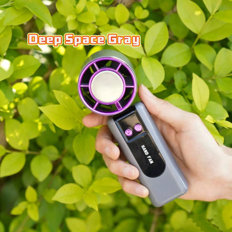 199-Speed Portable Turbo Handheld Fan with Semiconductor Ice Cooling, Digital Display & Type-C Charging
