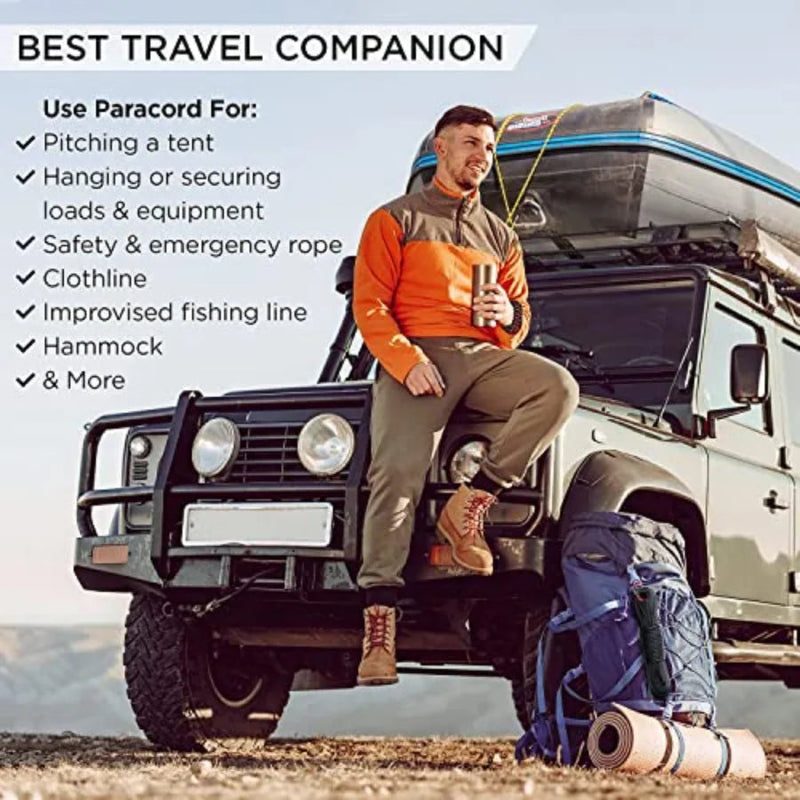 TECEUM Tactical Paracord Rope 4mm 5/32 Nylon Survival Cord 750LB Strength for Camping & Preppers Gear