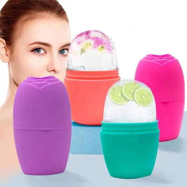 Rose Silicone Ice Roller Facial Massage Tool Depuff Eye Bags Lifting Contouring Ice Balls Skin Care For All Skin Types