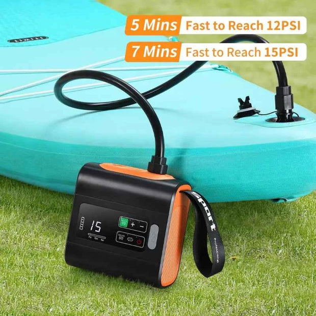 WESTTUNE Rechargeable Portable Electric Air Pump with Inflation, Deflation, LED Display and Nozzle Set