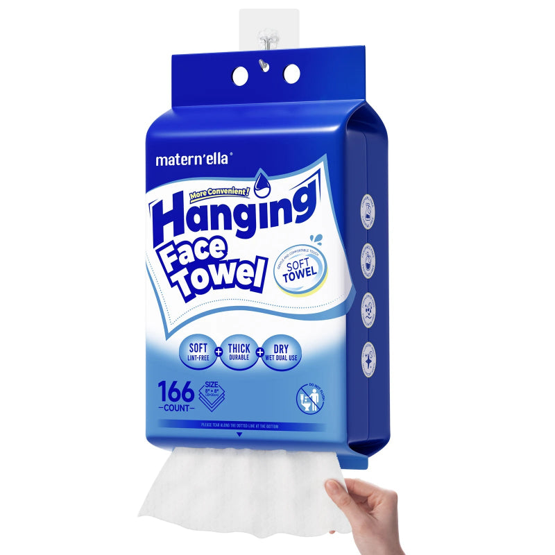 Matern'ella Hanging Face Towel – Blue Pull-Out Face Towel Pack