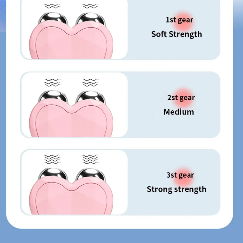 KEMOKO Micro Current Beauty Device Mini Facial Lifting Roller EMS Massager Skin Care Tool