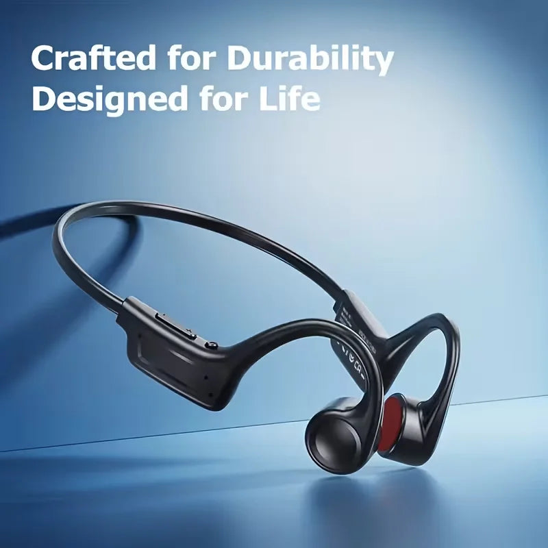 Open-Ear Bone Conduction Headphones Wireless Sports Earphones with BT 5.3, 16H Playback & Microphone