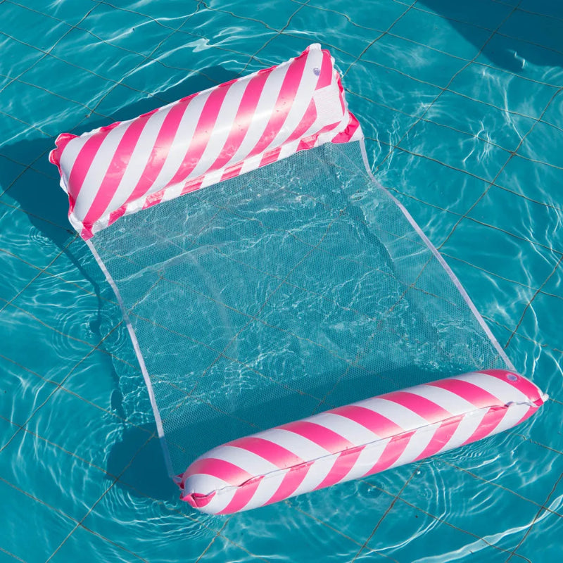 Floating Pool Lounge with Mesh Center – Inflatable Swim Chair for Adults & Kids