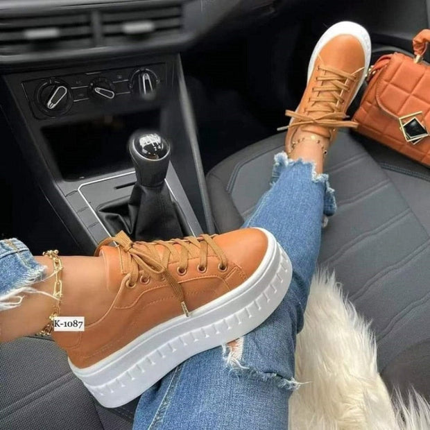 K-1087 Women's Platform Lace-Up Sneakers