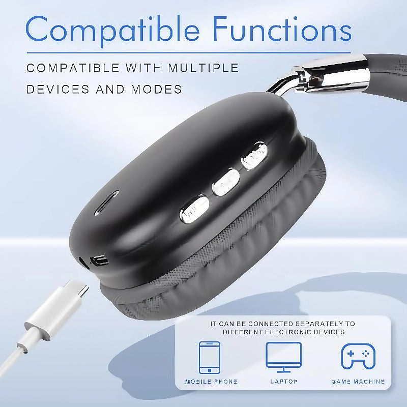 Fashion Bluetooth Headphones Wireless Over-Ear Headsets with Microphone Volume Control for Sports And Running Headset Game