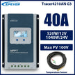 EPEVER MPPT Tracer Solar Charge Controller 10A 20A 30A 40A 12V/24V Battery Regulator