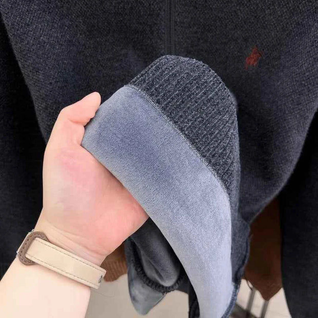 Men's Long Sleeve Mock Neck Half-Zip Knit Sweater – Casual Pullover Knitwear