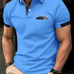 PARIS Men’s Solid Color Polo Shirt with Contrast Collar & Sleeve Trim