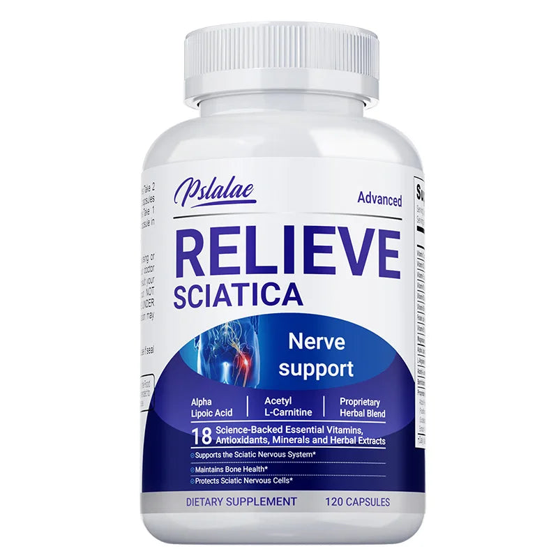 Pslalae RELIEVE SCIATICA Nerve Support Dietary Supplement – 120 Capsules