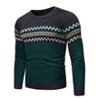 Men’s O-Neck Pattern Knit Pullover Sweater – Long Sleeve Casual Winter Knitwear