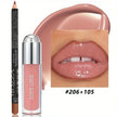 2PCS Lip Liner & Lip Gloss Set – Long Lasting Natural Nude Lip Color with Waterproof Lip Oil Finish