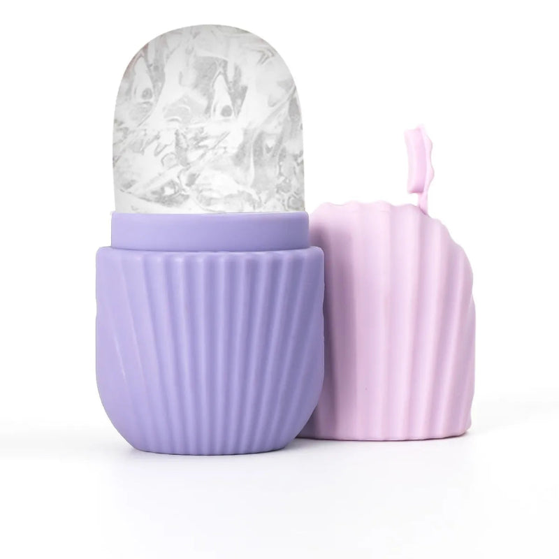 Ice Face Roller Ice Cube Beauty Massage Tool – Silicone Ice Mold Facial Roller for Eye Puffiness and Skin Care