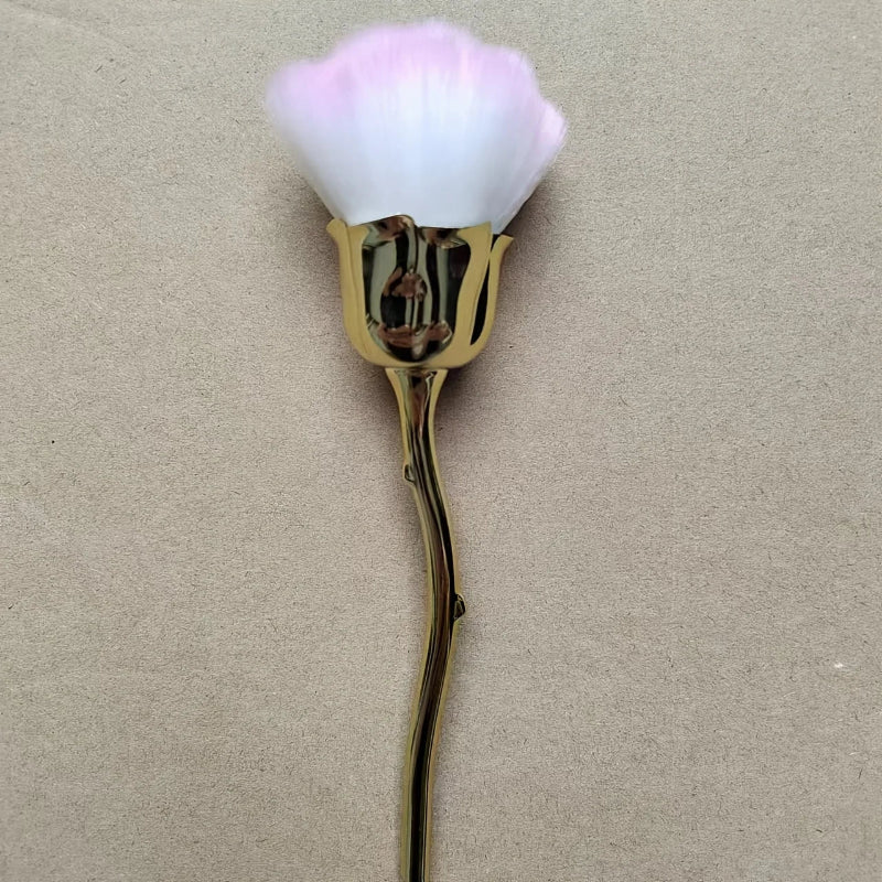 Rose Shaped Nail Dust Brush – Soft Bristle Makeup, Foundation & Powder Blusher Beauty Brush