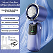 100-Speed Folding Handheld Cooling Fan with TEC Ice Cooling, LED Display & Neck-Hanging Design