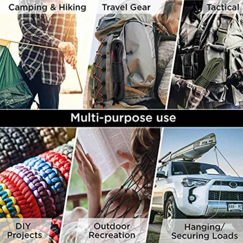 TECEUM Tactical Paracord Rope 4mm 5/32 Nylon Survival Cord 750LB Strength for Camping & Preppers Gear