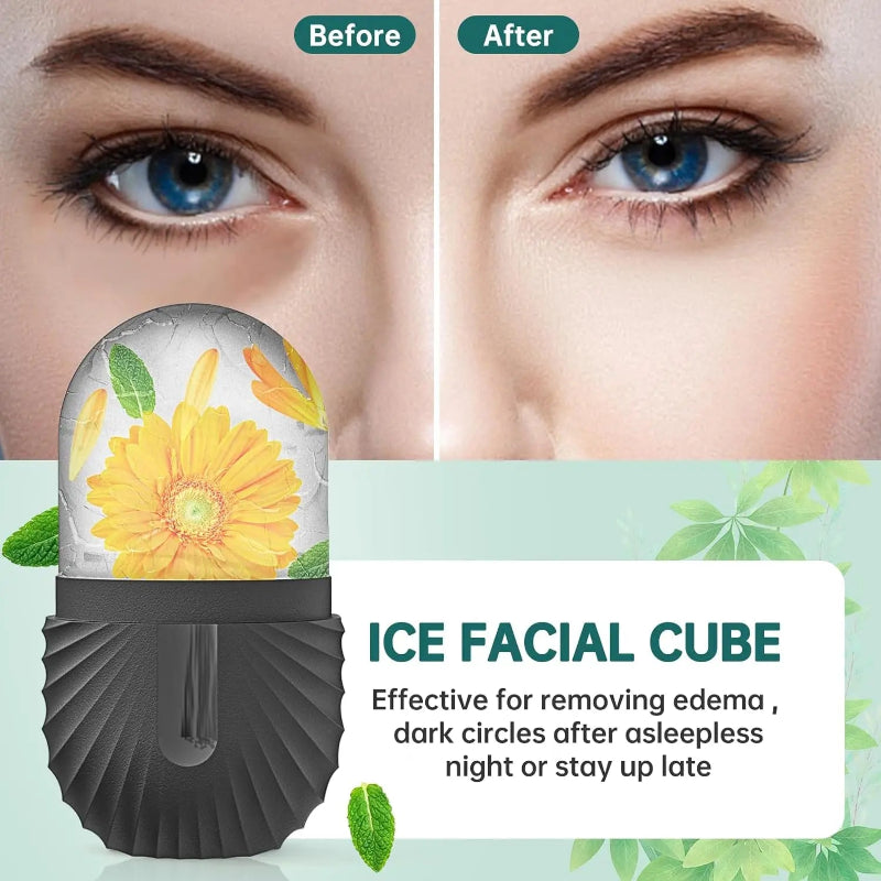 Facial Gua Sha Roller Set with Stainless Steel Massage Tool and Ice Face Roller Beauty Kit