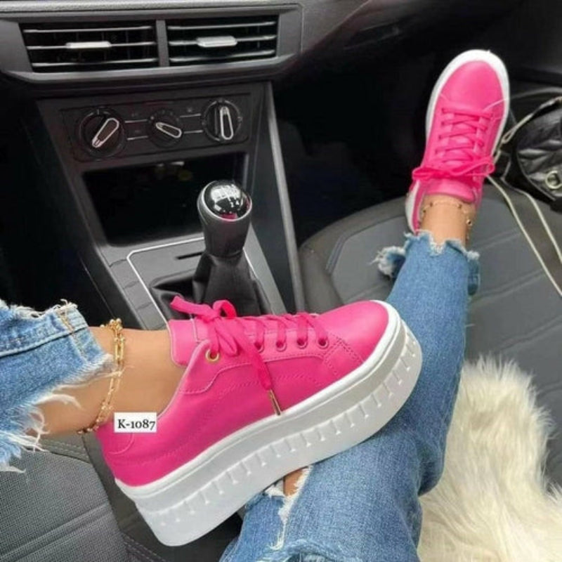 K-1087 Women's Platform Lace-Up Sneakers