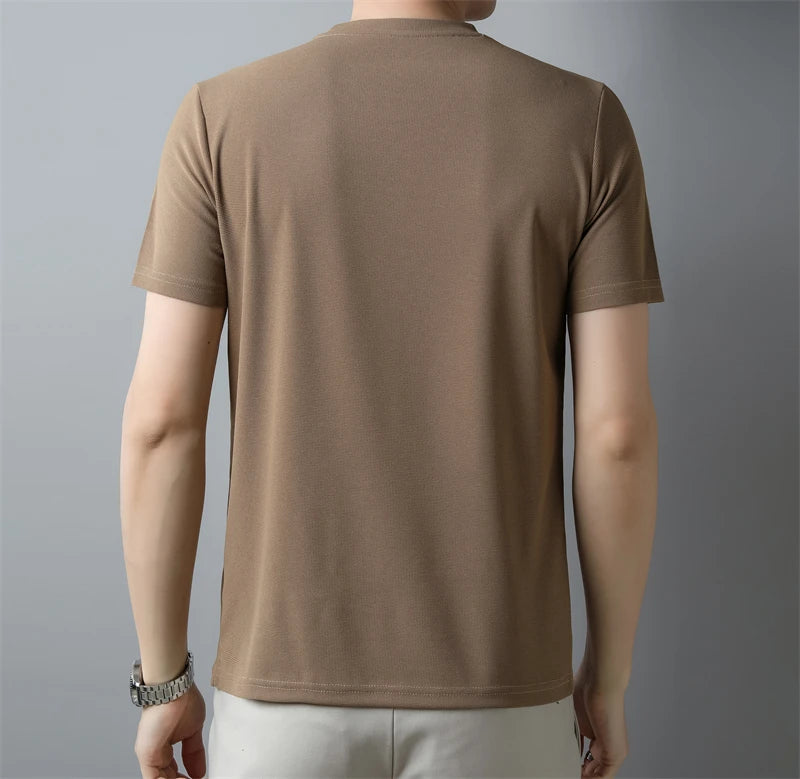Men’s Solid V-Neck Short-Sleeve Casual T-Shirt – Multiple Colors