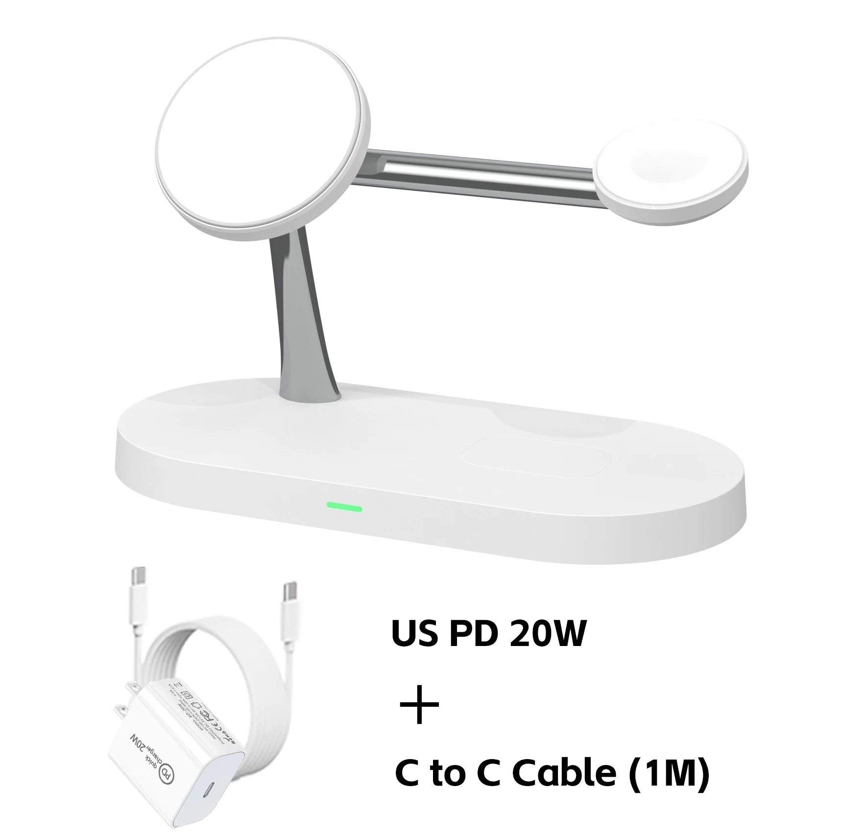3-in-1 Magnetic Wireless Charger Stand – Fast Charging Station for iPhone, Apple Watch & AirPods