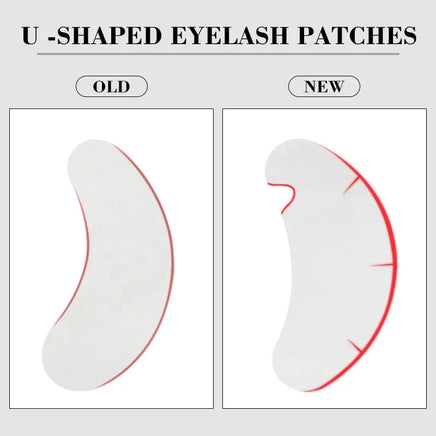 50 Pairs Hydrogel Eye Pads for Eyelash Extensions U-Shaped Gel Patches Lash Extension Supplies