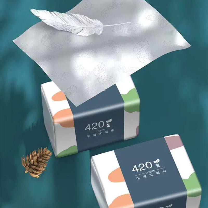 Wood Pulp Facial Tissues 4/6/8 Packs – Soft Disposable Napkins for Home & Office