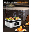 Rechargeable 8000mAh Electric Lunch Box 1L Smart Heating Food Container with Carry Bag & Cutlery Set