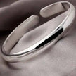 999 Sterling Silvery Cuff Polishing Retro Bracelet Bangles For Women Party Wedding Jewelry Accessories Argent 925