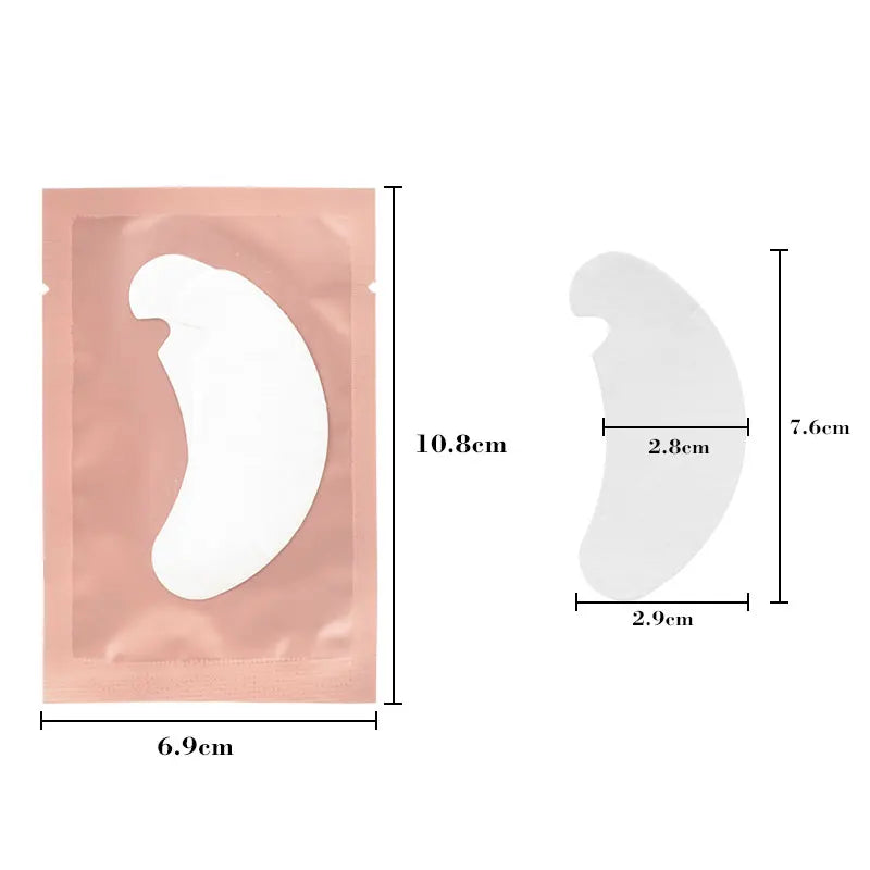 50 Pairs Hydrogel Eye Pads for Eyelash Extensions U-Shaped Gel Patches Lash Extension Supplies