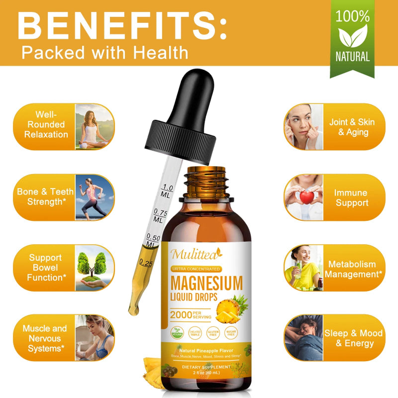 Mulittea Magnesium Liquid Drops – 2 fl oz