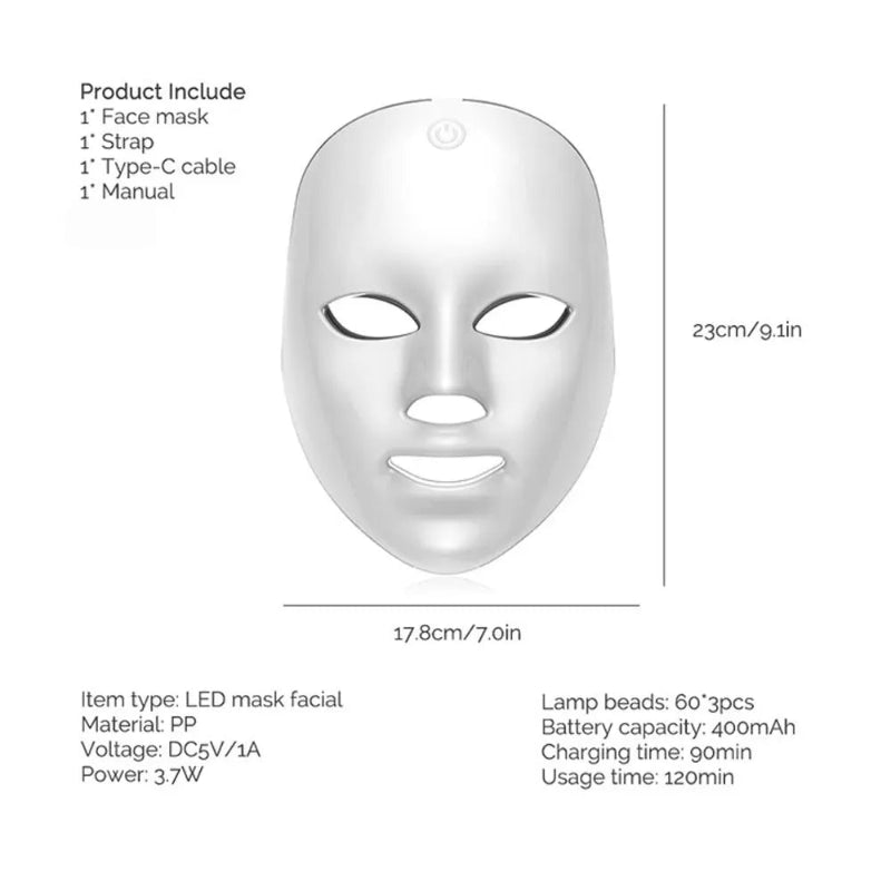 Forever Lily Wireless 7 Color LED Mask Touch Button 60×3 LEDs Photon Facial Beauty Mask