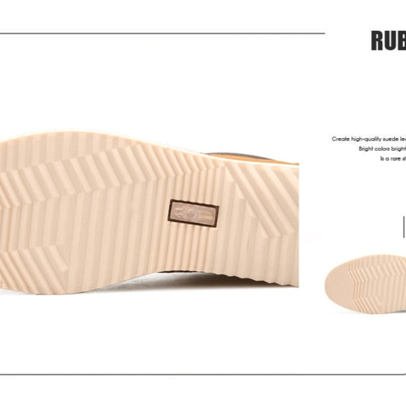 Men's Casual Lace-Up Shoes – Stylish Leather Sneakers with Rubber Soles