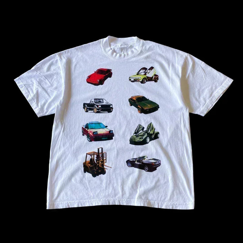 Flat-Six Car Graphic Tee & Cherry Blossom Shirt