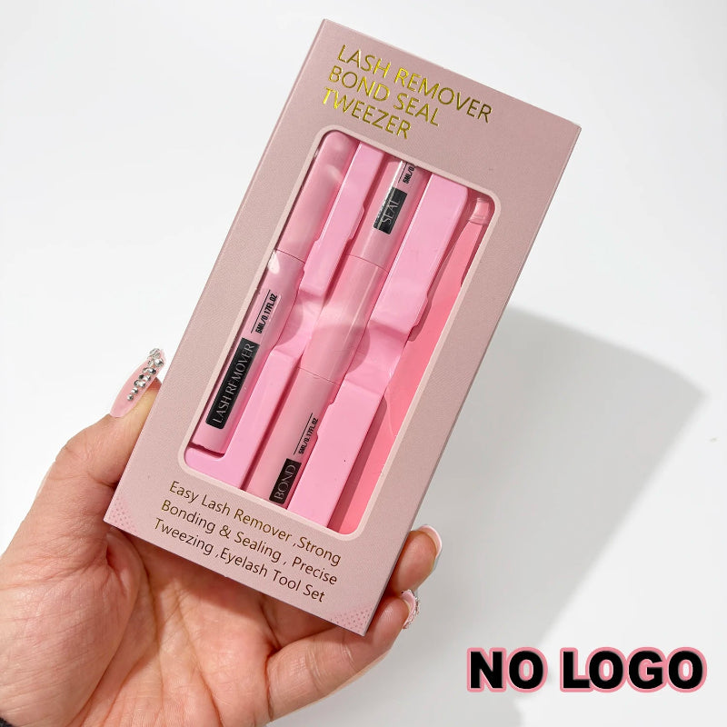 Eyelash Glue Kit with Bond & Seal, Lash Remover and Tweezer Set