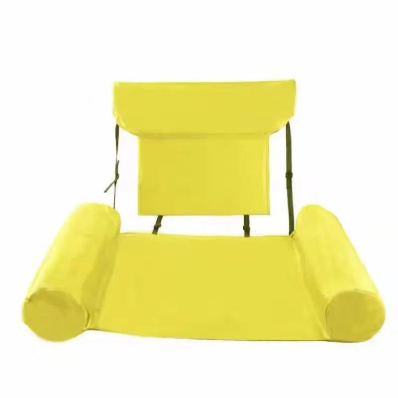 Inflatable Floating Pool Chair with Backrest – Multi-Color Adult Lounger