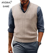 Men's V Neck Cable Knit Sweater Vest Sleeveless Lightweight Pullover