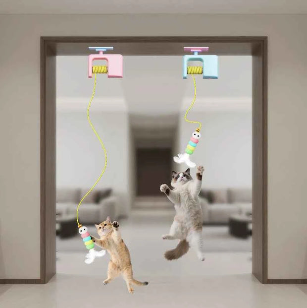 Automatic Interactive Cat Toy with Hanging Ball | Electric Self Play Cat Exercise Toy for Indoor Cats