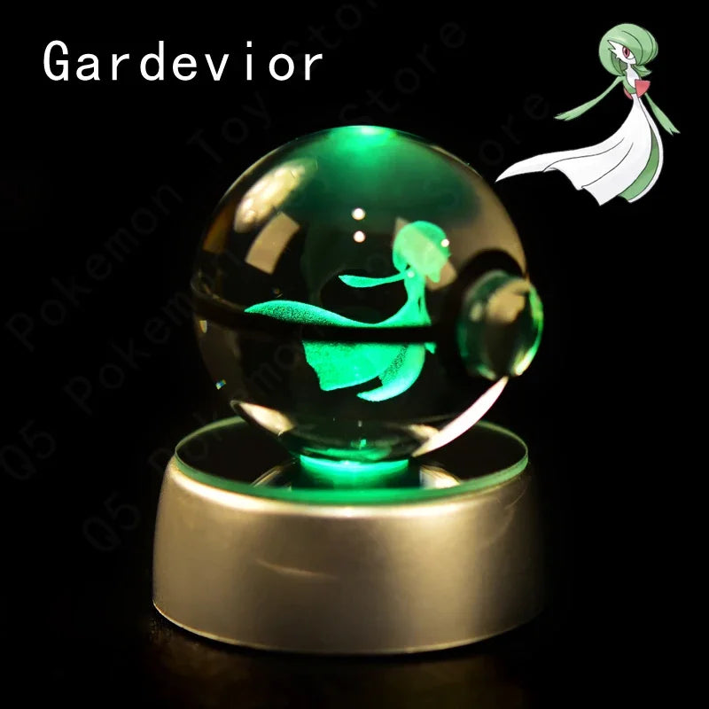 3D Pokémon Crystal Ball 5cm with Multicolor LED Base