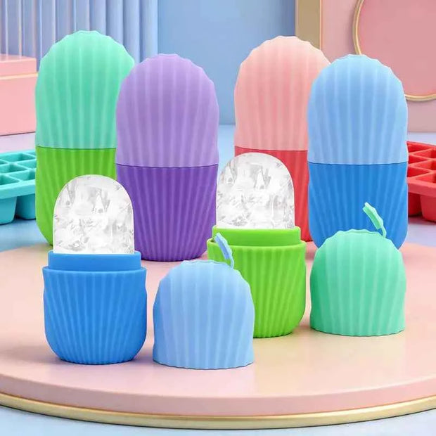 Cooling And Eliminating Eye Bags Reusable And Soothing Silicone Ice Roller Massager For Face, Eyes - Natural Skin Care
