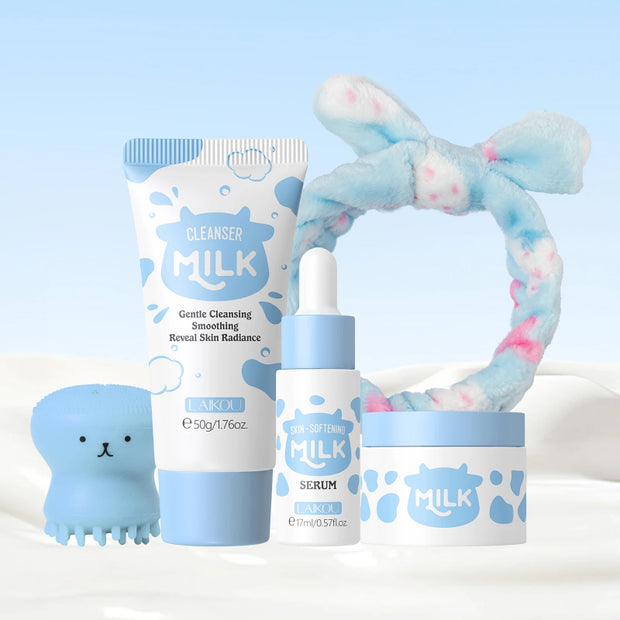 LAIKOU Milk Skincare Set – Cleanser, Serum & Cream