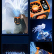 Rechargeable Waist Clip Cooling Fan with 150 Speeds, Digital Display, LED Light and Power Bank