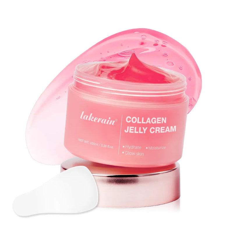 lakerain Collagen Jelly Cream 100ml – Hydrolyzed Collagen & Niacinamide Moisturizer for Face, Neck & Hands