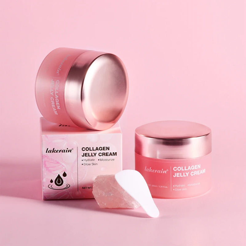 lakerain Collagen Jelly Cream 100ml – Hydrolyzed Collagen & Niacinamide Moisturizer for Face, Neck & Hands