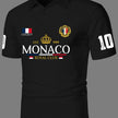 LEGACY MONACO Royal Club Men’s Short Sleeve Polo Shirt with Crest Logo & Number 10 Sleeve Print