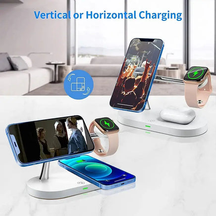 3-in-1 Magnetic Wireless Charger Stand – Fast Charging Station for iPhone, Apple Watch & AirPods