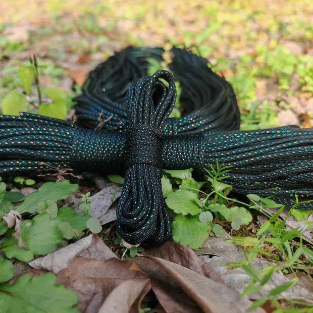 5m/10m Reflective Woven Paracord Rope 4mm Thick Outdoor Camping & Hiking Utility Cord